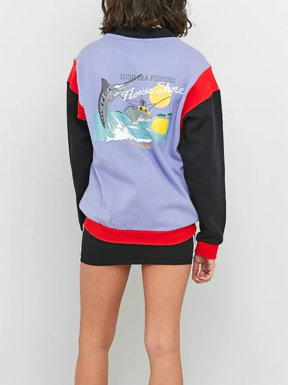Adidas Originals Archive Purple Colorblock Crewneck Sweatshirt Retro 90s - Picture 5 of 13